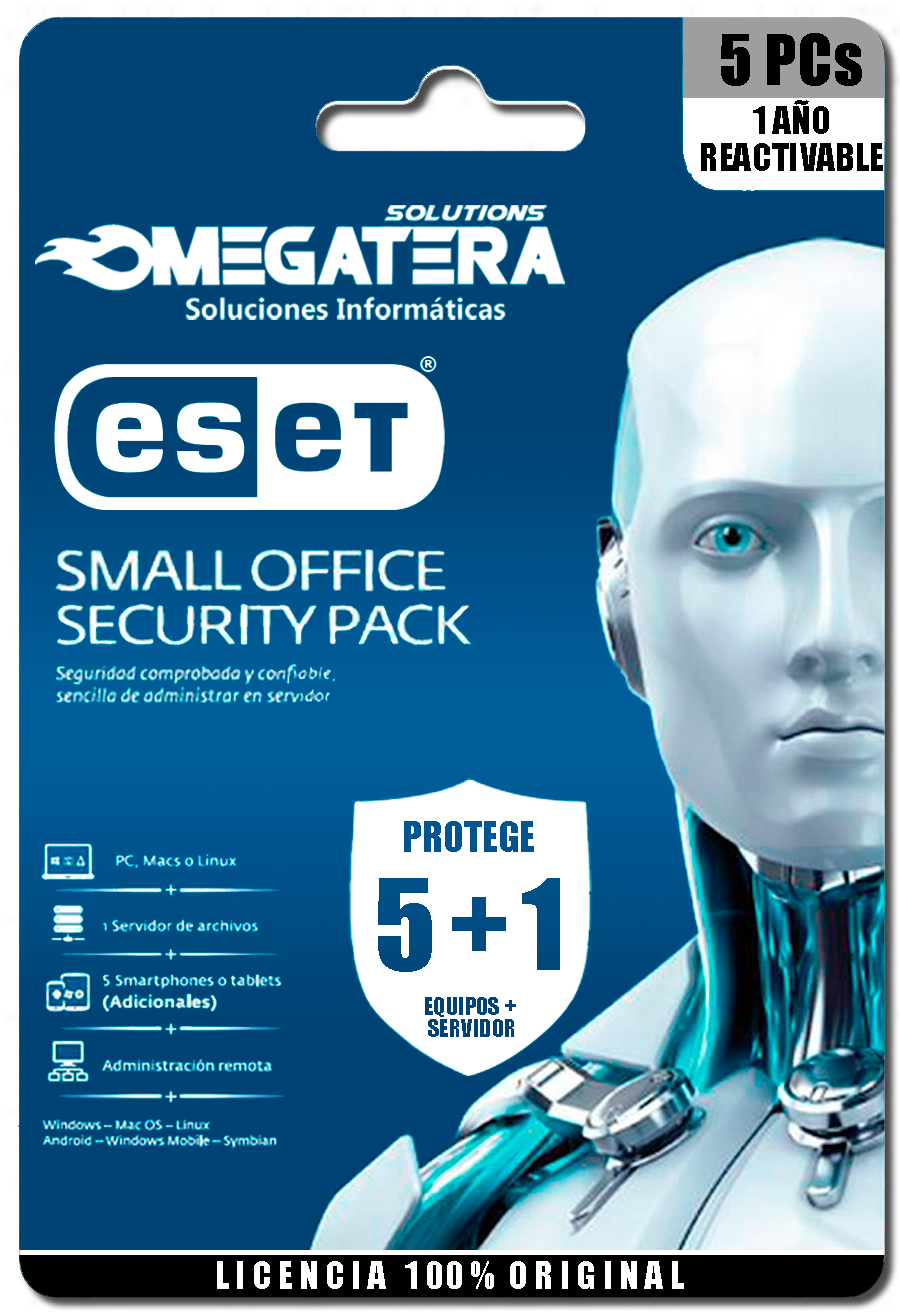 ANTIVIRUS ESET SMALL OFFICE SECURITY PACK, ESD, 1 AÑO, WINDOWS/MAC/LINUX/ANDROID/IOS - REACTIVABLE ANTIVIRUS ESET SMALL OFFICE SECURITY PACK, ESD, 1 AÑO, WINDOWS/MAC/LINUX/ANDROID/IOS - REACTIVABLE